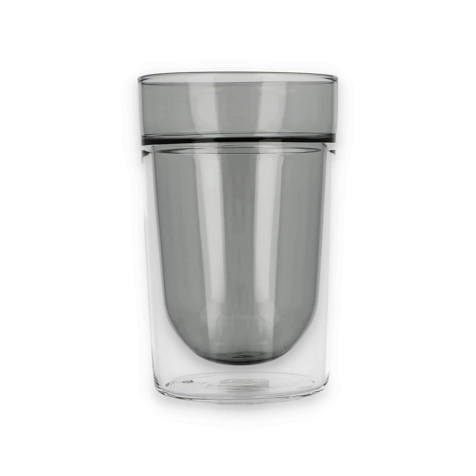 Double walled glass large grey